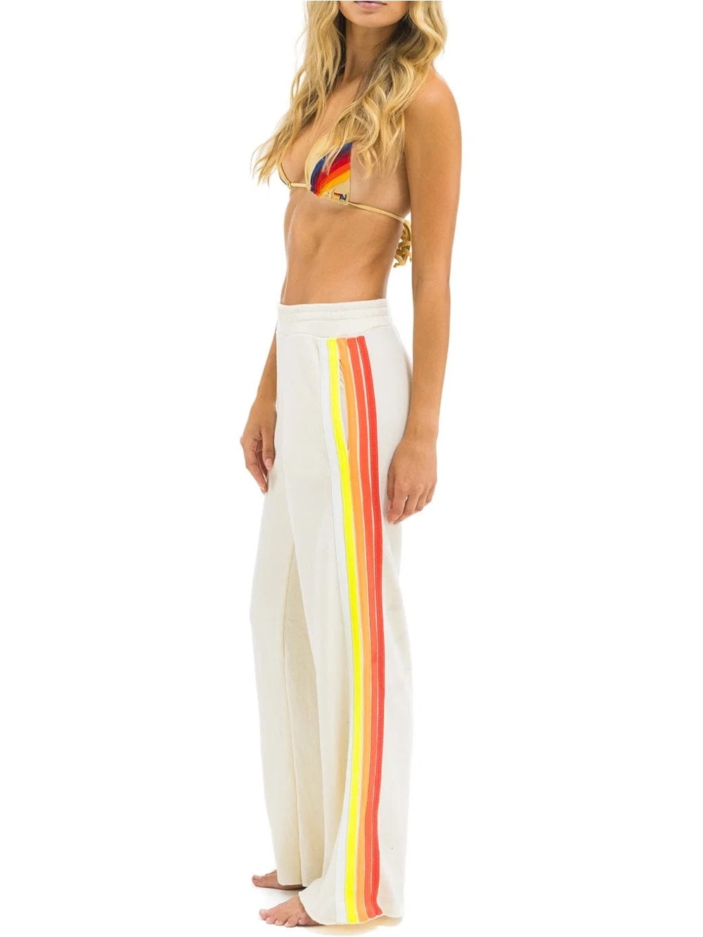 NWT AVIATOR NATION 5 Stripe Wide Leg Sweatpants!